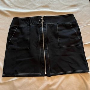 Zip up dark blue Jean skirt